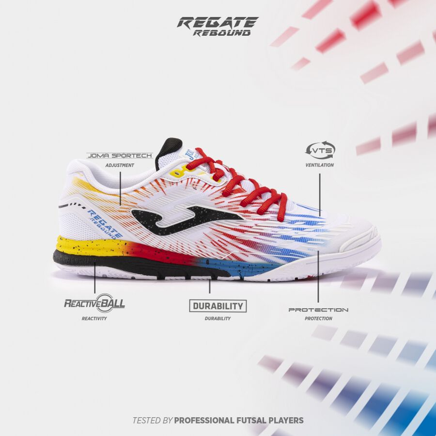 JOMA REGATE REBOUND - WHITE RED INDOOR - 2476