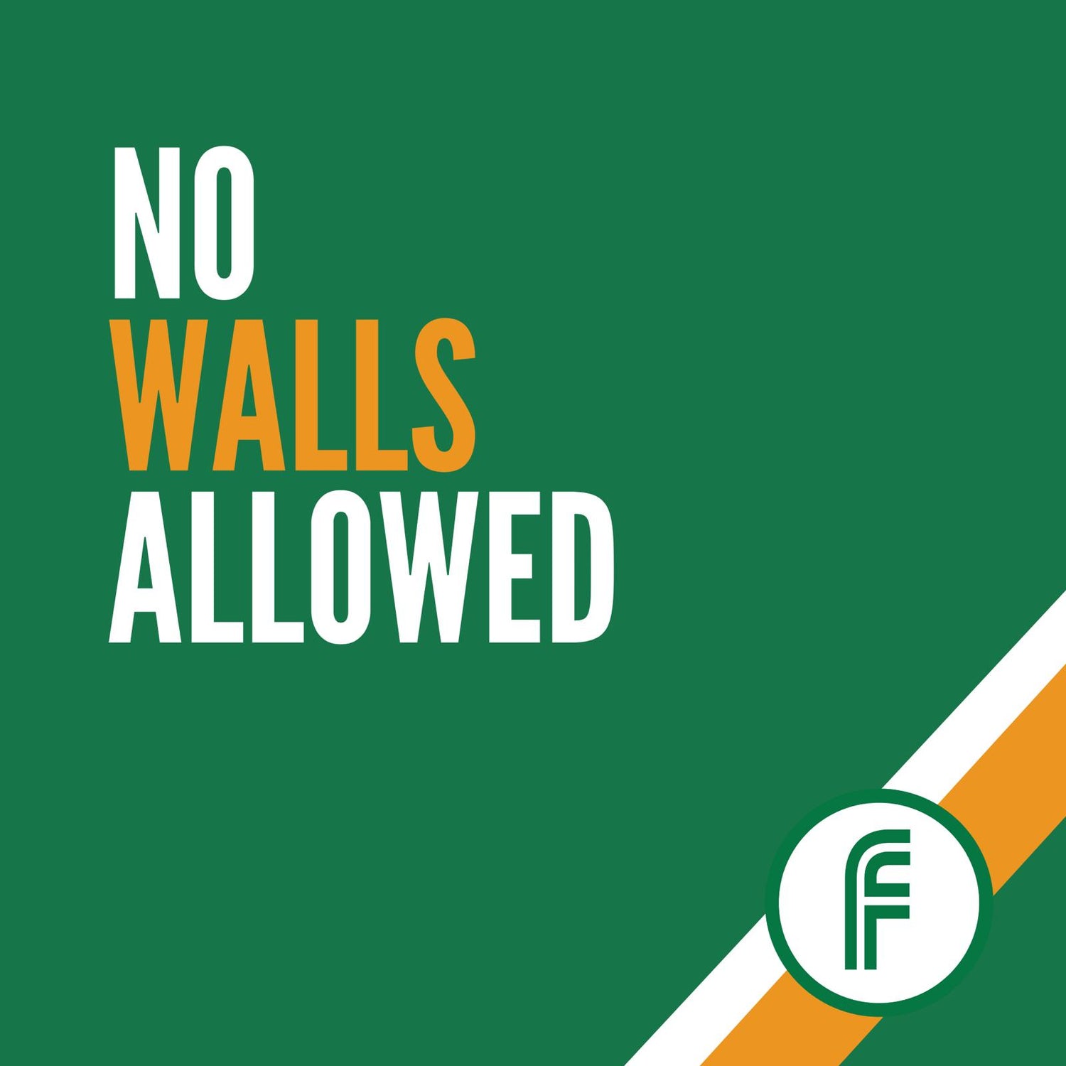 Futsoul logo with no walls allowed moto